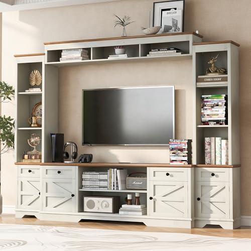Merax 98.8 White Entertainment Center with Shelves