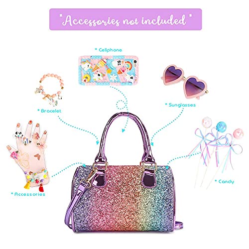 Mibasies Cute Kids Purse For Little Girls Toddlers Crossbody Handbag (Glitter Rainbow) #TOP4
