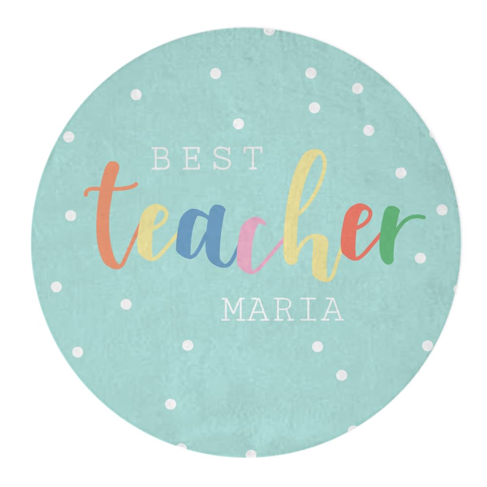 Wanapix | Toallas de Playa Redondas Personalizadas con Nombre | Aptas para Lavadora | Toalla Redonda para Playa | Toalla Redonda Personalizada (140ø) | Best Teacher