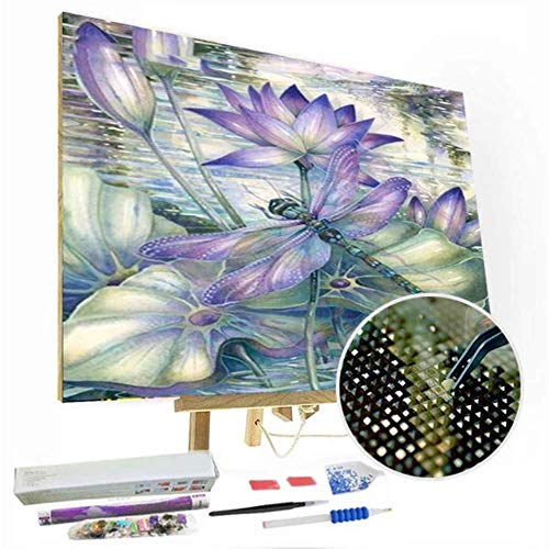 Artistry Rack 5D DIY Diamond Painting Kits for Adults for Home Wall Decor Art Perfect for Relaxation (Purple Dragonfly)