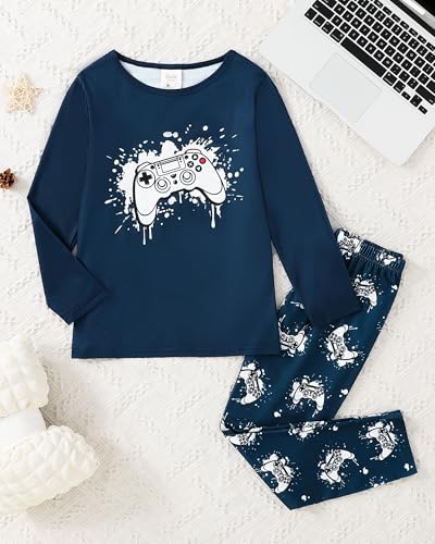 MyFav Boys Pajama Set 4-Piece Children Pajamas Long Sleeve Winter PJs Kids Sleepwear4