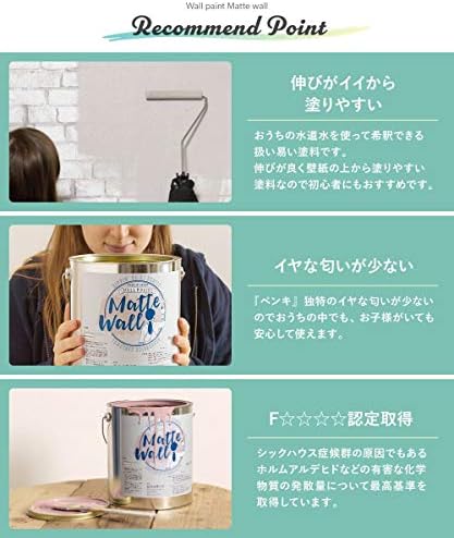 Amazon 水性塗料 壁紙の上から塗れる ペンキ ウォールペイント マットウォール 1kg イタリアングレー Jq5 塗料缶 ペンキ