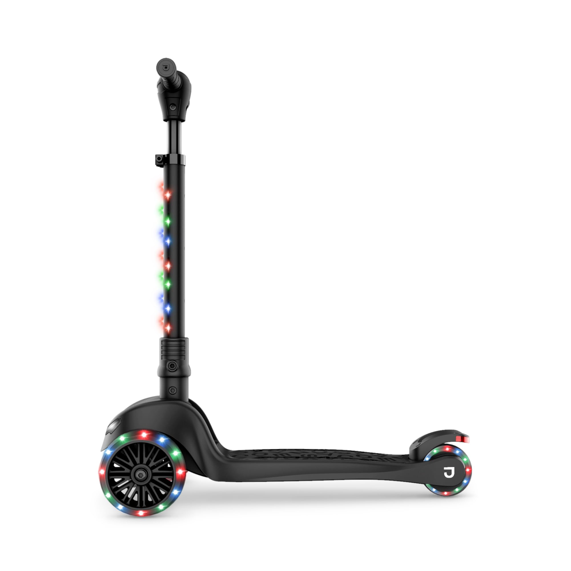 Jetson 3-Wheel Light-Up Kick Scooter, Lights on Stem & Wheels, Height Adjustable Handlebar, Rear Brake, Foldable, Ages 3+