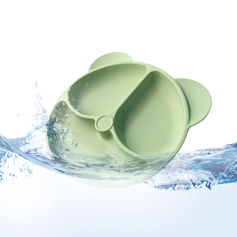 Assiette Bébé En Silicone Avec Ventouse - Antidérapante, Sans BPA, Motif Ours - Idéale Pour Enfants Et Bébés