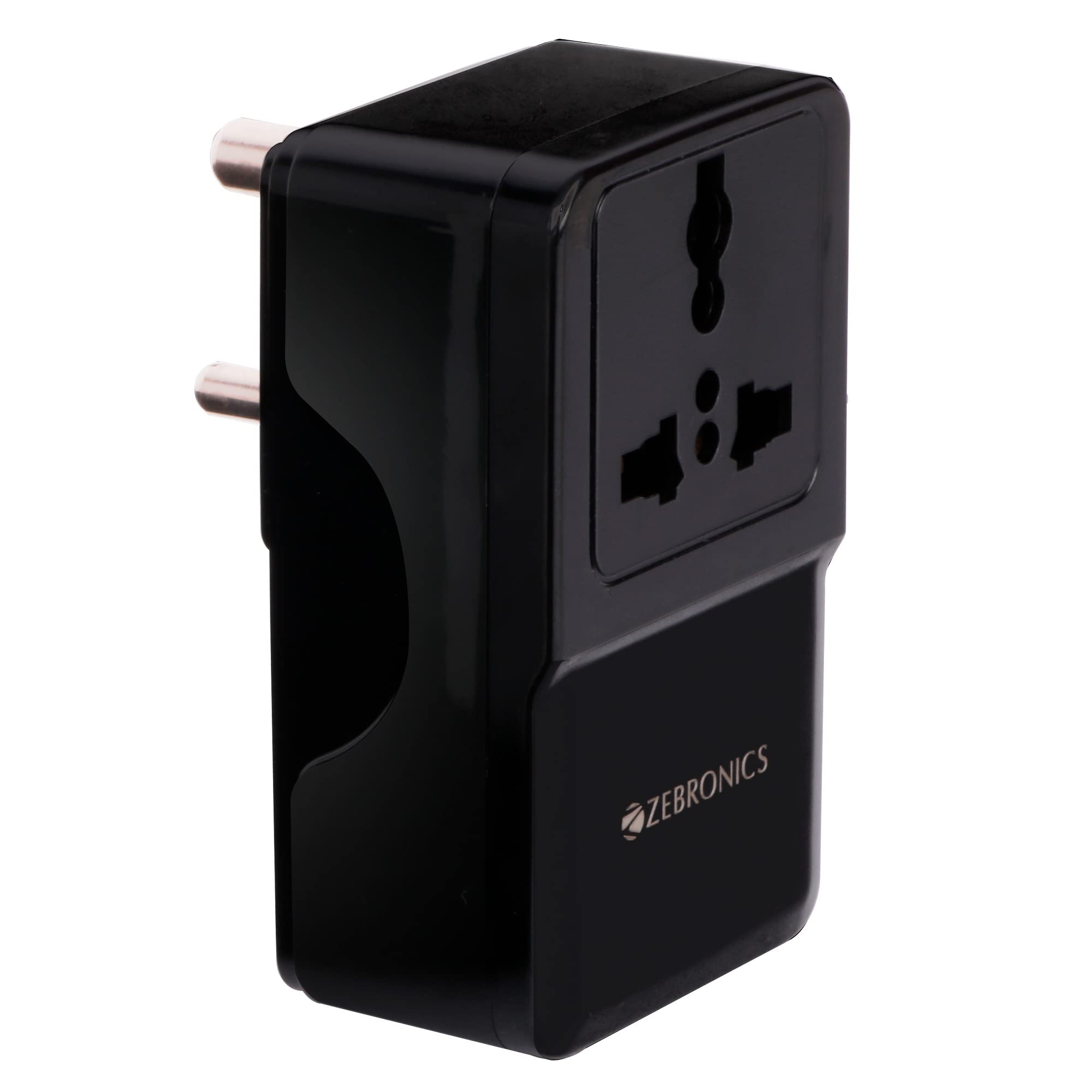 ZEBRONICS ZEB-MPA10 Dual USB Adapter with AC Socket,5V 3.1 A Output (Black)