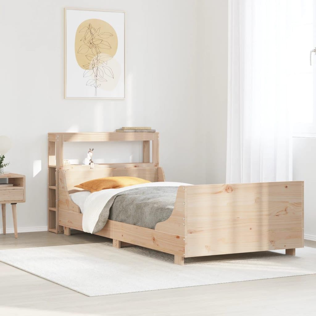 Massivholzbett ohne Matratze Bed Frame Bettgestell Massivholzbett Betten Holzbett 90x200 Kiefernholz - 3306468