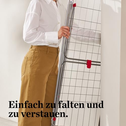 Rayen | Wäscheständer mit Flügeln | Trockenfläche | Flügelverriegelungssystem | Faltbarer, rutschfester Wäscheständer | Für den Innen- und Außenbereich | 19 Meter | Maße: 54.5 x 177 x 107.5 cm