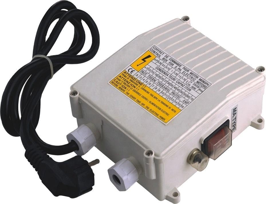 Brunnenpumpe Schaltbox Tiefbrunnenpumpe motorschutzschalterbox elektrische Anschlussbox Schaltkasten Control Box 370-2200 Watt (750W, 30uf,- 6A)