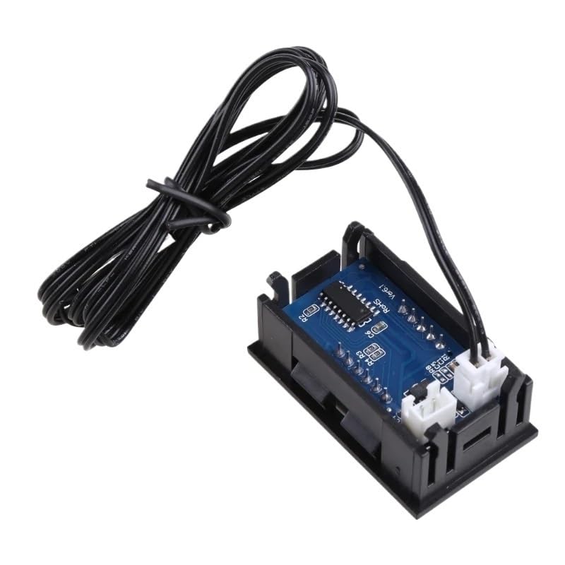 Upgraded Car Temperature Panel Meter Gauge -50~110 °c Digital LED Thermometer 5-12V Easy Connection for Industrial(GN)