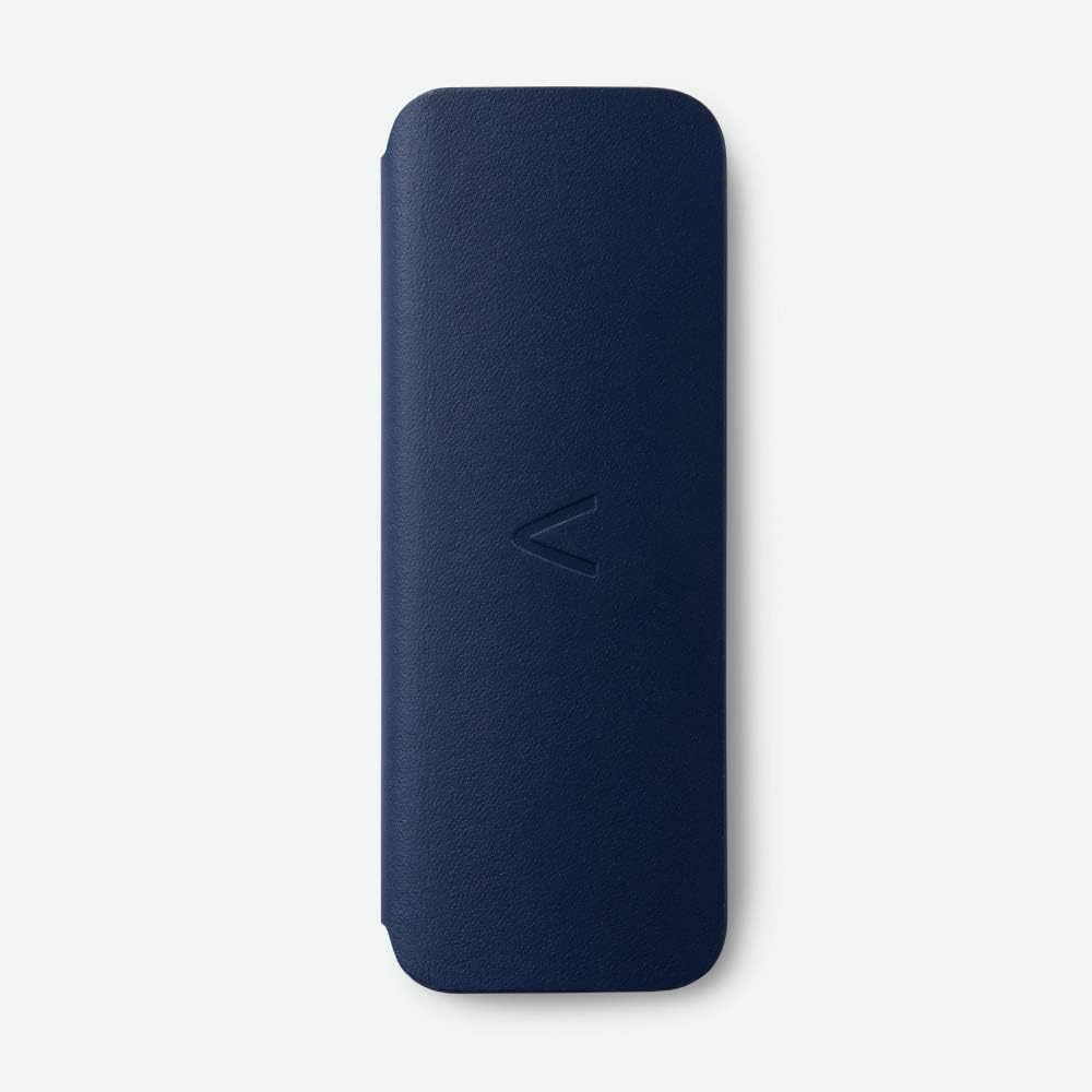 AliveCor® KardiaMobile 6L Soft Crafted Leather Carry Pod Carrying Case | Red Travel Case Features Magnetic Closure to Keep Kardia Device Safe On-The-Go | Fits in Pocket or Purse - Navy