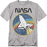 NASA Retro Vintage Space Shuttle T Shirt & Stickers (X-Large) Athletic Heather