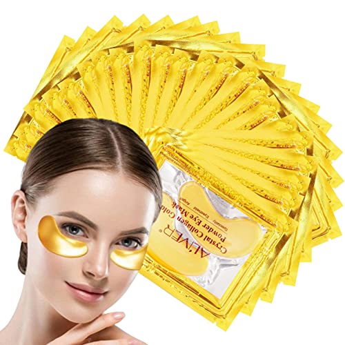 Ouro sob tapa-olhos - Almofadas para os olhos em pó de cristal de ouro de ouro 24K - 25 pares de par