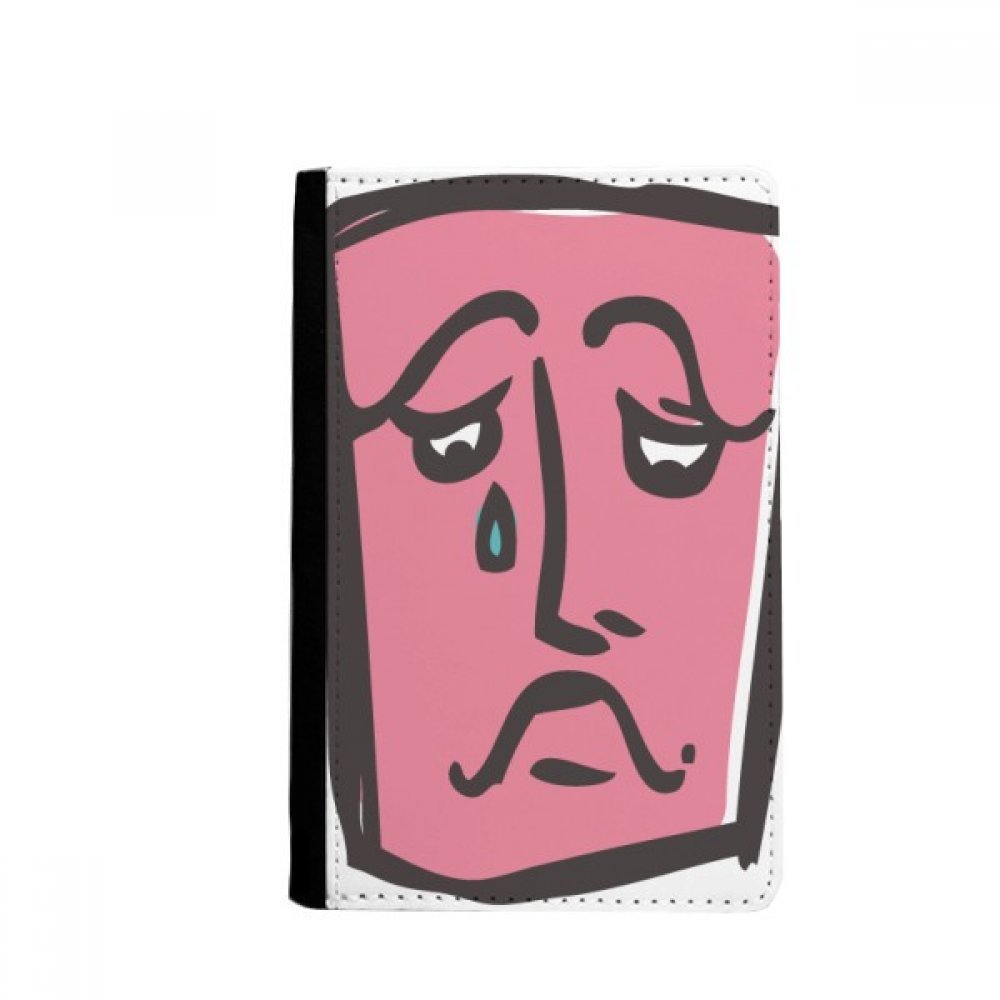 DIYthinker Sad Abstract Face Sketch Happy Passport Holder Notecase Burse Wallet Cover Card Purse