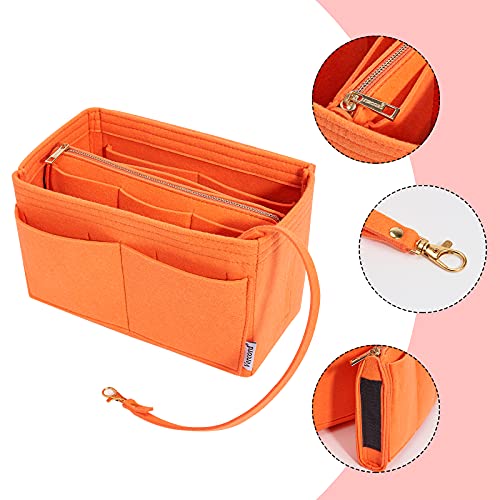 Vercord Felt Organizer Insert For Purse Handbag Tote Bag In Bag Inside Shaper Divider Neo Orange Large by Vercord - Used condition - Image 3