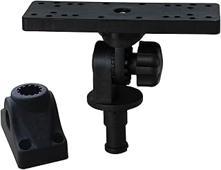 UxradG Fish Finder Bracket, Universal 360 Degree Fish Finder Holder Mounting Base, Profession Fish Finder Rack for Boat Canoe Kayak Fishing Accessories (Black)(Black)