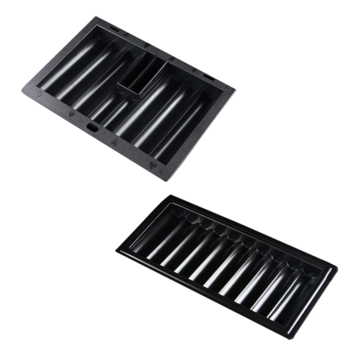 MOLUCKFU Poker Chip Trays for Table 2pcs Thick Plastic Poker Chip Holders Storage for Night