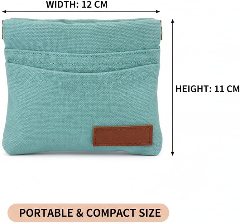 2 Pack Dog Treat Pouch, Pocket Sized Pet Training Pouch, Cotton Fabric, Hand Free Dog Walking Bag with Carabiner, Self-Closing Pet Feed Snack Reward, for Puppy Travel or Outdoor Use