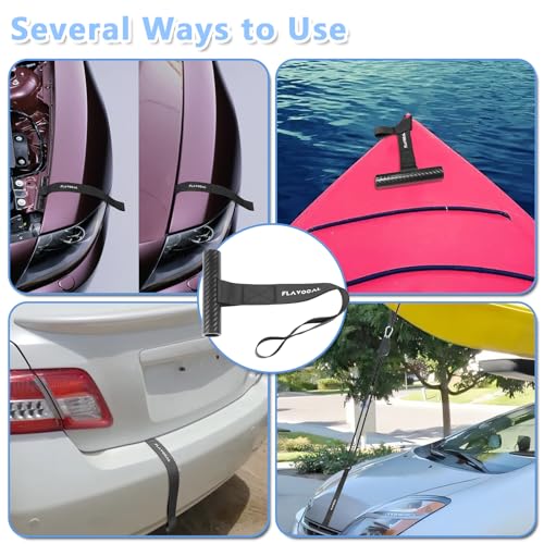 2 Pcs Quick Loop Straps,Kayak Tie Down Anchor Straps for Car Hoods,Tie Down Anchor Straps,Bow Stern Canoe Transport Secure Lashing,Tie Down Straps for Canoe,Perfect for Tie-Down,Kayak,Truck,Canoe
