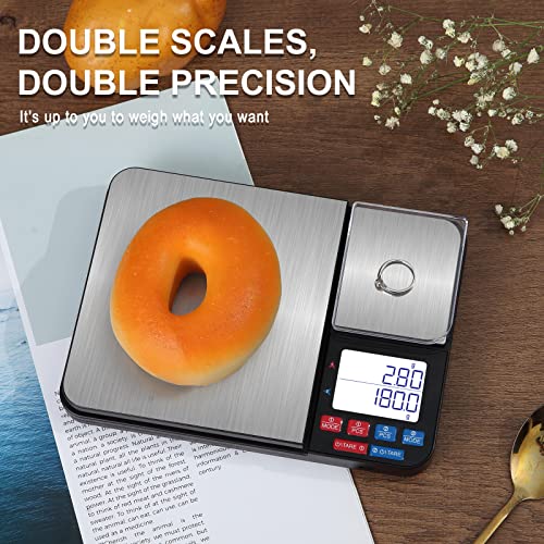 High Precision Household Kitchen Food Scale 0.01 Precision Jewelry Scale Seasoning,Double-Scale/Double-Precision Good Scale,Lcd Display Stainless Steel For Weight Loss Baking, Cooking Etc. #TOP2