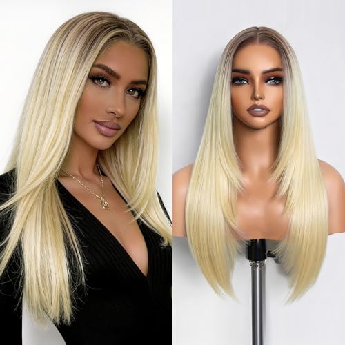 GORGIUS 613 Blonde Straight Lace Front Wigs Pre Cut Glueless