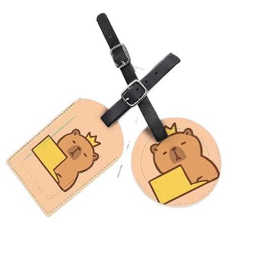 カピバラ 荷物タグ ネームタグ ラゲージタグ ラゲッジタグ 荷物ラベル バッグタグ スーツケースタグ ネームラベル スーツケース バッグ用 名刺ホルダー 出張用タグ ラベルカード 旅行用品 出張,4