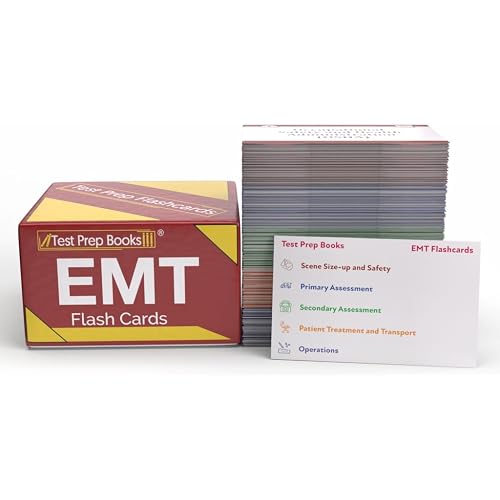 NREMT Exam Flashcards: EMT Flash Cards Study Guide and Practice Questions for the Emergency Medical Technician Exam [Full Color Cards]