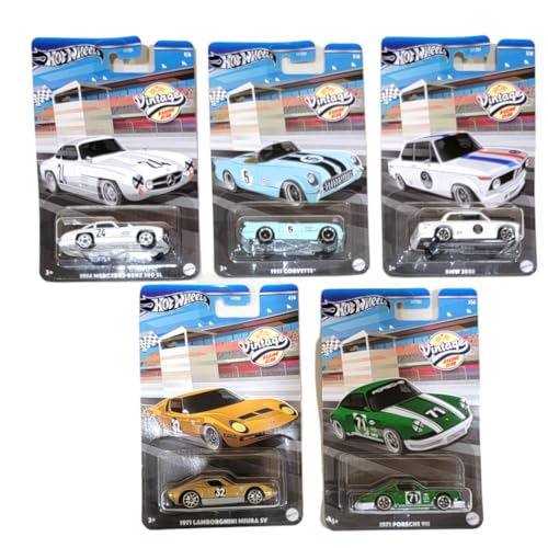 Hot Wheels 2024 Vintage Racing Club Set de 5 Vehículos miniatura 3