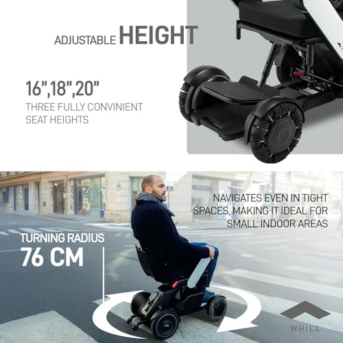 Image of WHILL C2 Model Electric Wheelchair Personal Mobility Vehicle with Omni Wheel 16 inch | 5 Year Warranty | Powerful Superior Handling, User Weight: Upto 120kg | App Connected Controller | Famous Japanese Brand, Now in India