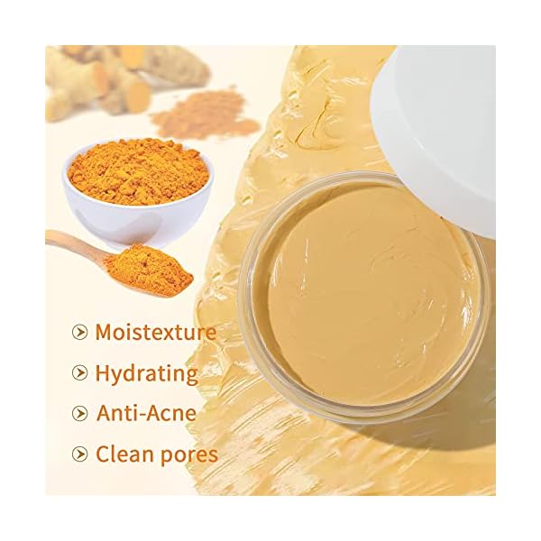 Turmeric Vitamin C Clay Mask,Mud Face Mask for Deep Cleansing, Clay Face Mask with Kaolin/Vitamin C+E/Aloe Vera/Honey Extract - Face Mask Skin Care for Blackheads, Acne, Oil Control and Refining Pores