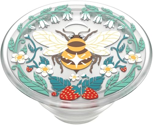Miniatura 5 de PopSockets - Agarre para teléfono con soporte expandible, agarre adhesivo, Cute PopSockets - Translucent Bee Boho
