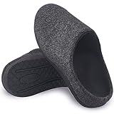  Git-up Orthopädische Hausschuhe für Damen Herren Slip On Hausschuhe mit Senkfußeinlage Rutschfest Gummi Sohle Arch Support Slippers, Plattfüße, Plantar Fasciitis, Fußschmerzen, Schwarz 40