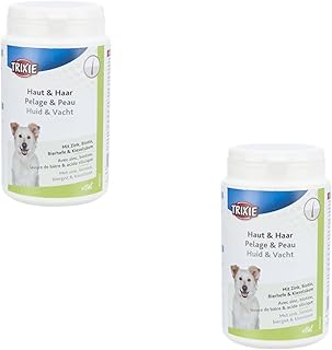 Trixie Haut & Haar-Tabletten | Doppelpack | 2 x 220 g | Ergänzungsfuttermittel für Hunde | Zur Regeneration und Beruhigung der Haut | Mit Zink, Biotin, Bierhefe und Kieselsäure product image