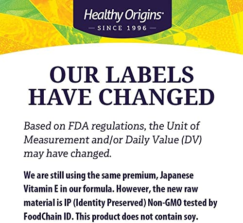 Healthy Origins Vitamin E, 1,000 Iu (Natural) Mixed Tocopherols - Vitamin E Supplement - Gluten-Free & Non-Gmo Skin, Hair & Nails Vitamin - 120 Softgels #TOP5