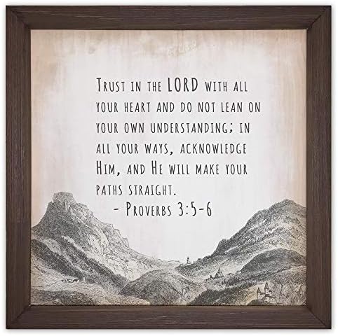 Amazon.com: Catholic To The Max | "Trust In The Lord With All Your Heart  Proverbs 3:5-6 Rustic Framed Quote | Handmade Wall Decor 12"X 12" : Home &  Kitchen
