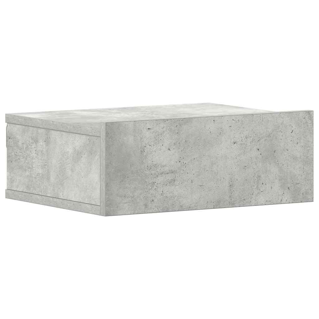 2 comodini sospesi, grigio cemento, 40 x 30 x 15 cm, materiale in legno, comodini da parete sospesi, per camera da letto, pratico tavolino