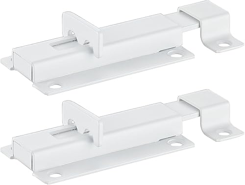 XXW 103BB-WH-2 - Pestillo de puerta corredera de acero inoxidable grueso, 3 pulgadas, blanco, paquete de 2, 103BB-WH-2