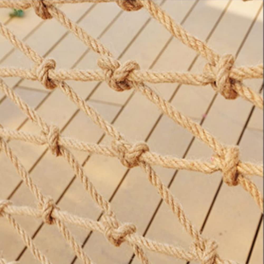 GTHTUHFD Rope Nets Jute Climbing Nets Tree House Climbing Safety Nets Stairs Balcony Railings Protection Nets Heavy Duty Hemp Rope Cargo Nets Playground Ladders Swings Climbi,4x4m