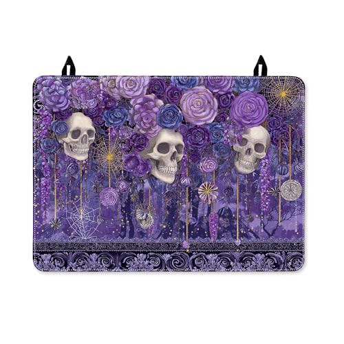 Coperture per fornelli elettrici, motivo teschi e rose, copertura decorativa per forno elettrico, in gomma, lavabile, decorazione da cucina, 71 x 50 cm