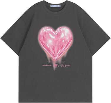 Aelfric Eden Women Love Balloon Graphic Tees Summer Short Sleeve