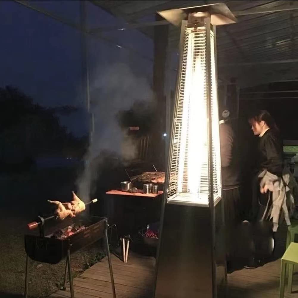 Riscaldatore da esterno per patio, 13 kW, riscaldatore da giardino autoportante, calore regolabile con ruote per terrazza e gazebo