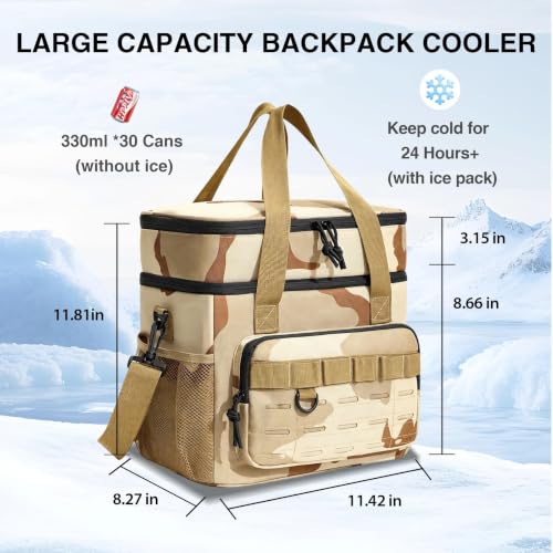 Image of Backpack Cooler Insulated Leakproof, Soft Cooler for Outdoor Camping Hiking