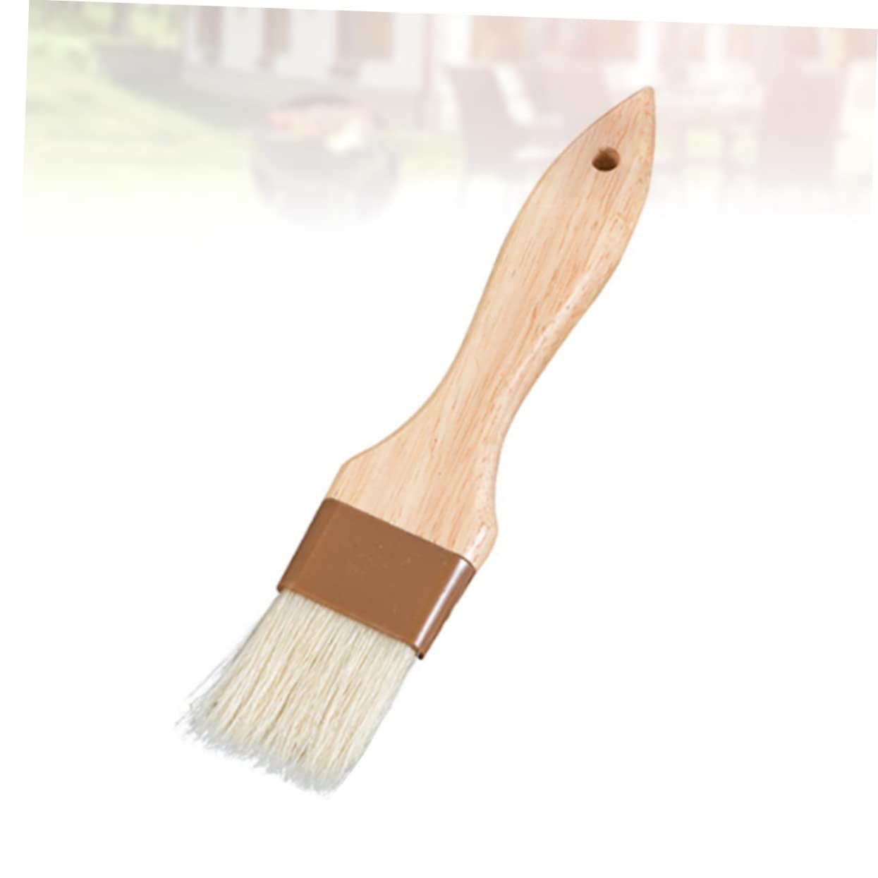 PEPLAYTAL 1pc Wooden Handle Wool Brush Heat Resistant Basting Brush for Bbq Baking Cooking for Cakes Desserts Meats Vegetables Easy to Clean Large for Versatile Use