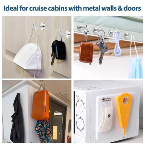 4 Cruise Luggage Tags Holder with Zip Seal and Steel Loops + 2 Detachable Cruise Lanyard with ID Holder Badge + 4 Magnetic Hooks for Cruise Cabins, Carnival Cruise Ship Essentials 2025 Must Have3