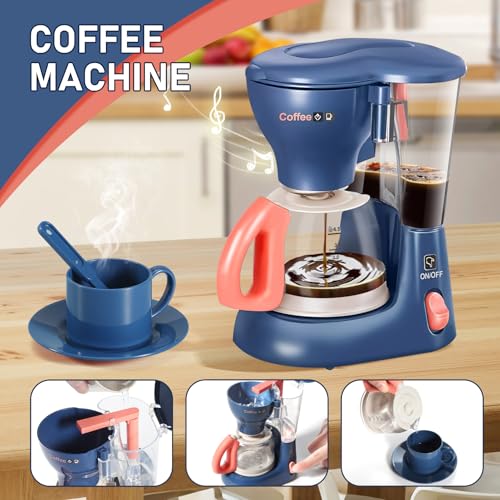 Spielküche Kinder Spielzeug ab 3 Jahre mit Kaffeemaschine, Mixer, Toaster & Küchenzubehör für Mädchen & Jungen – Perfektes Rollenspiel Geschenk für Kinder