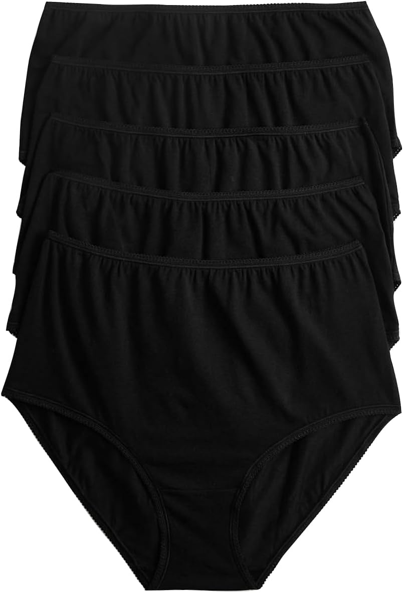 Marks & Spencer Womens Cotton Blend Solid High Rise Full Briefs (Pack of 5)