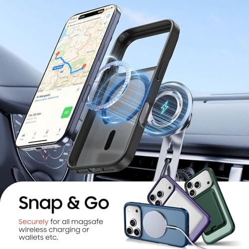 Ntwinro Magnetic for iPhone 17 Pro Max Case, Detachable Magnetic Wallet with Card Holder, [Fit for MagSafe] Military-Grade Shockproof Translucent Matte Anti-Scratch Phone Cover, Black by Ntwinro - Used condition - Image 5