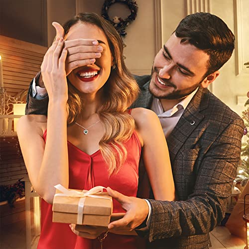 Lovebhatia Birthstone Necklace For Women, 18K Gold Plated 925 Sterling Silver Emerald Heart Pendant Necklace, Mother’s Day Mom Wife Girlfriend Birthday Anniversary Jewelry Gift #TOP3