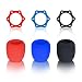 Microphone Cover,Foam Ball-Type Accessories Mic Windscreen,Anti-rolling Mic Protection Silicone Ring for KTV Equipment,Color Black,Blue,Red-3 Sets
