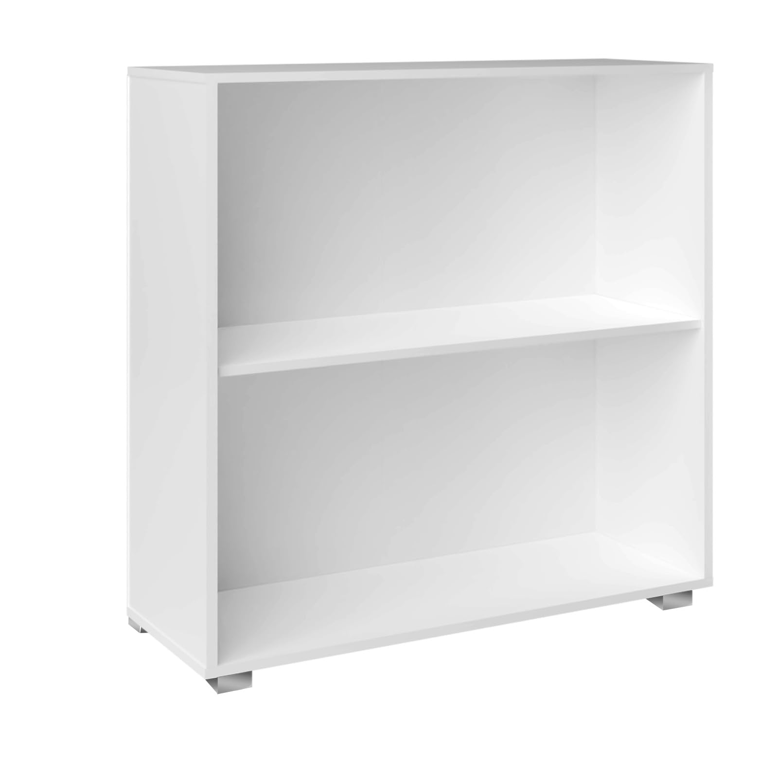 CASARIA® Vela Bookcase | 2 Compartments Cube Bookshelf | Wooden Storage Rack Bookcase | Modern Shelving | Books Stand Shelf | Any Room Office | 77x60x28cm | White — image 1