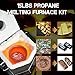 CANALHOUT 7KG/15lbs Propane Melting Furnace Kit with Two Tongs and Crucible, All New Kiln Metal Foundry Furnace Smelting Gold Silver Copper Aluminum, Metal Recycle Home Smelting Casting Tool